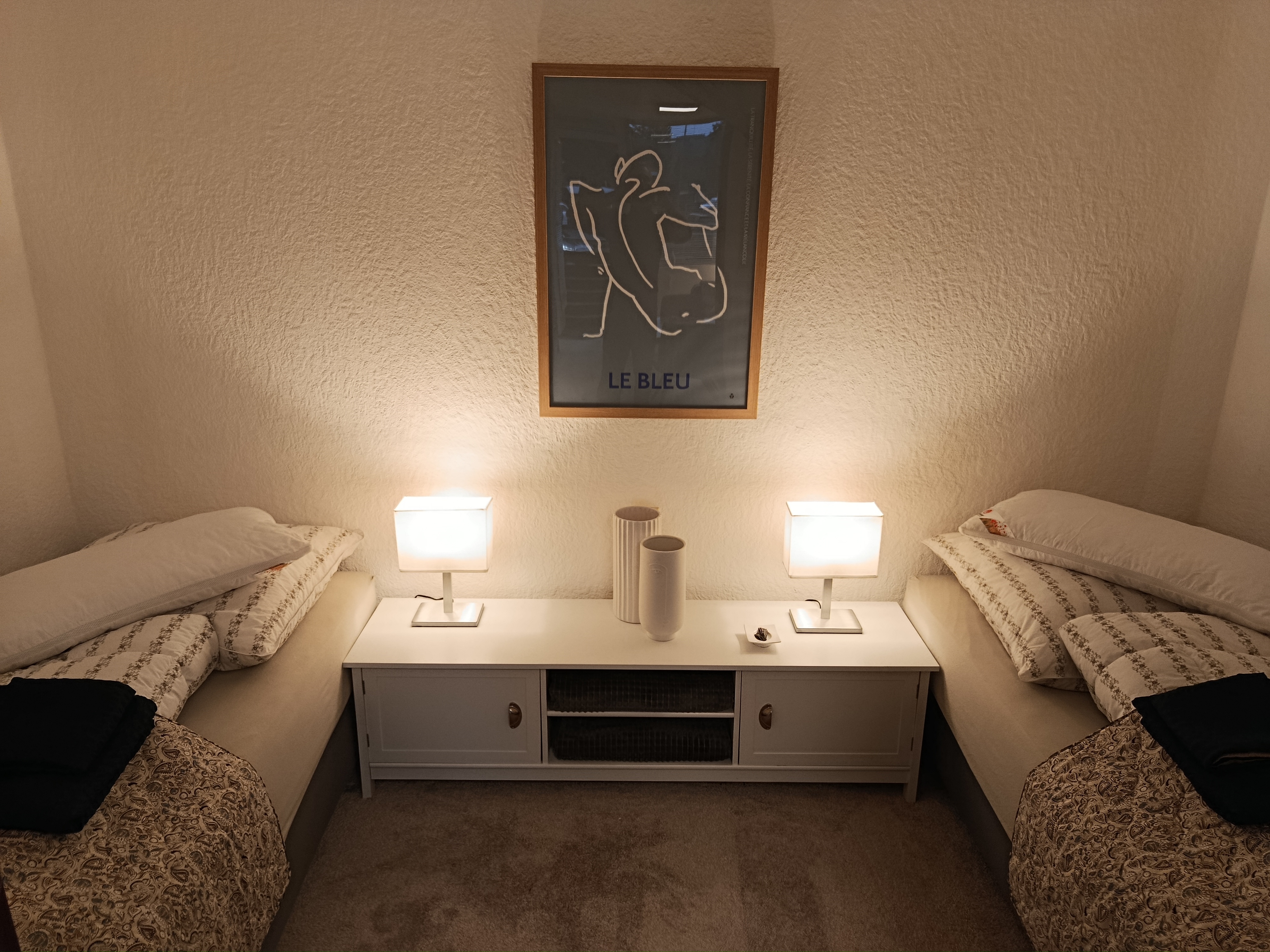 Schlafzimmer mit zwei Einzelbetten – Unterkunft Harz